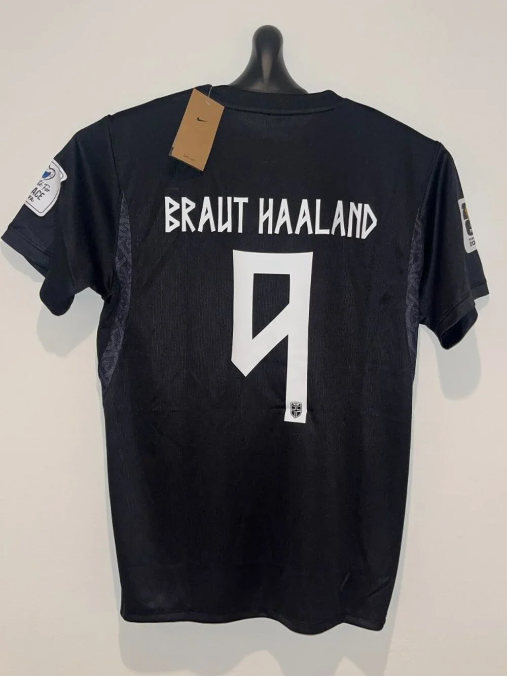 Erling Haaland #9 Norway World Cup 2026 Jersey Black All Patches Men's S — 2XL